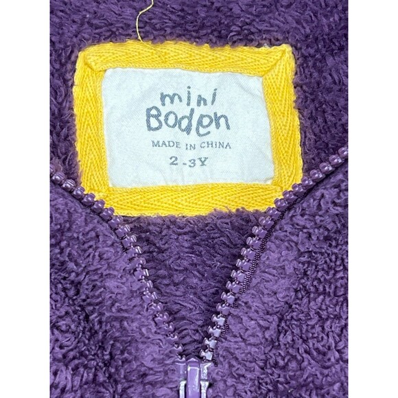 Mini Boden Purple Sherpa Fleece Jacket Size 2-3Y - Picture 3 of 3